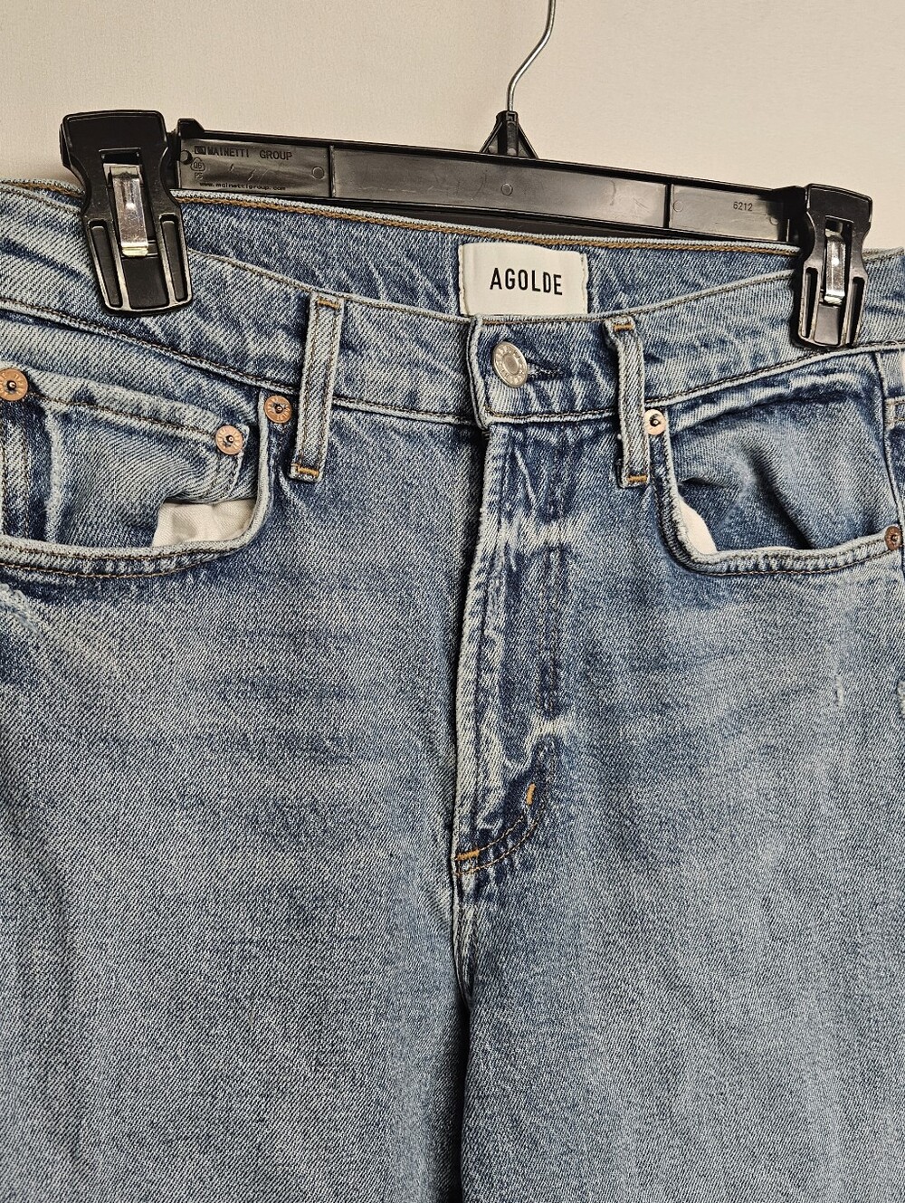 AGOLDE Jeans Womens 25 Blue High Rise Straight Light Wash Faded Denim - Picture 2 of 10